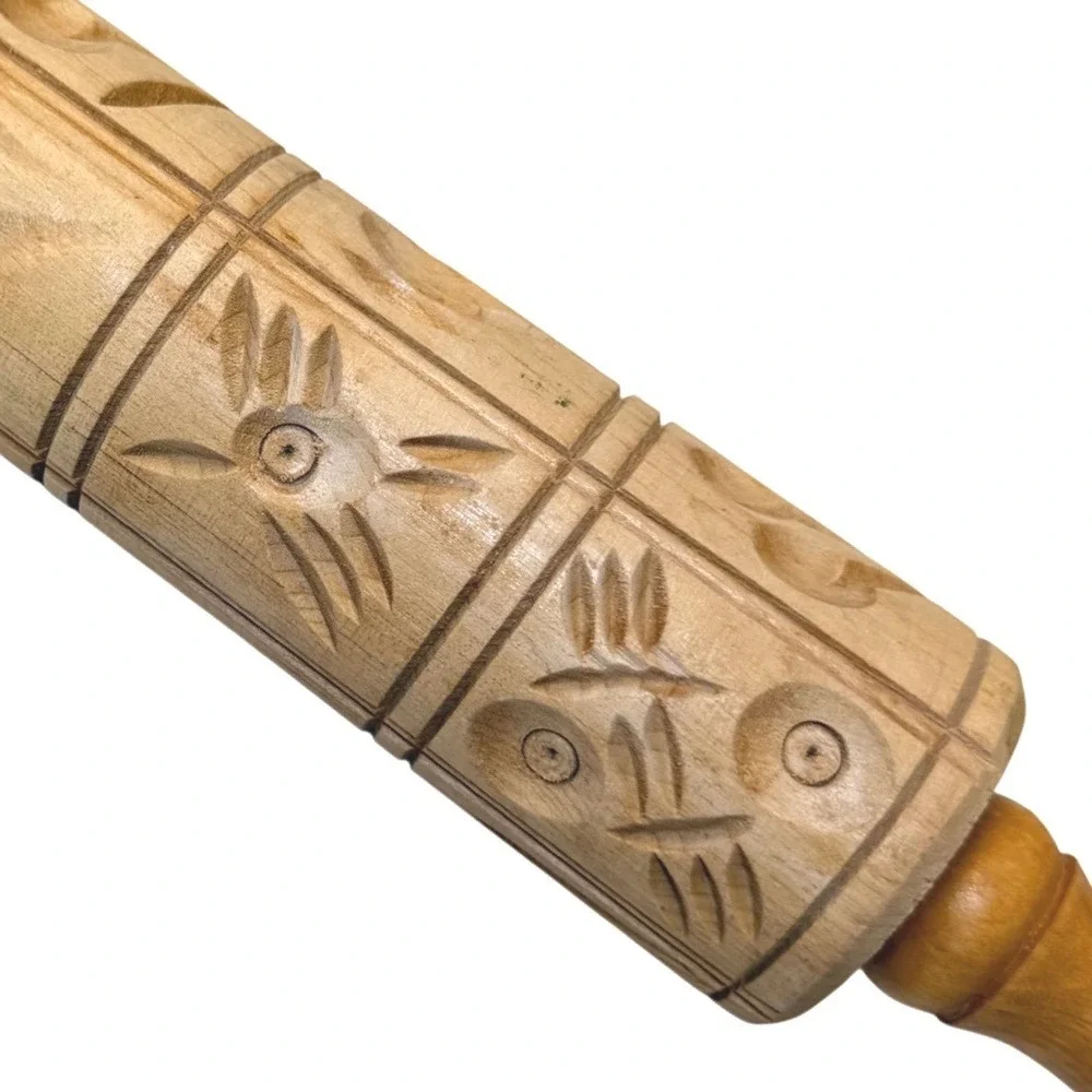 Springerle Carved Wooden Rolling Pin  16